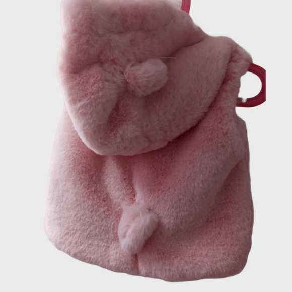 Catherine Malandrino Girls'Faux Fur Hooded Vest 12 Months Pink Color - Picture 4 of 14